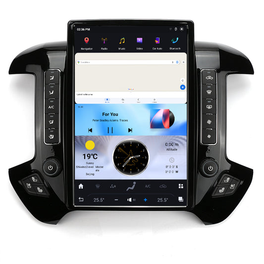 For Chevrolet Silverado GMC Sierra 2014-2019 Android car Radio Head Unit 14.4 2K Screen Upgrade GPS Navigation with Qualcomm CPU Tesla Style