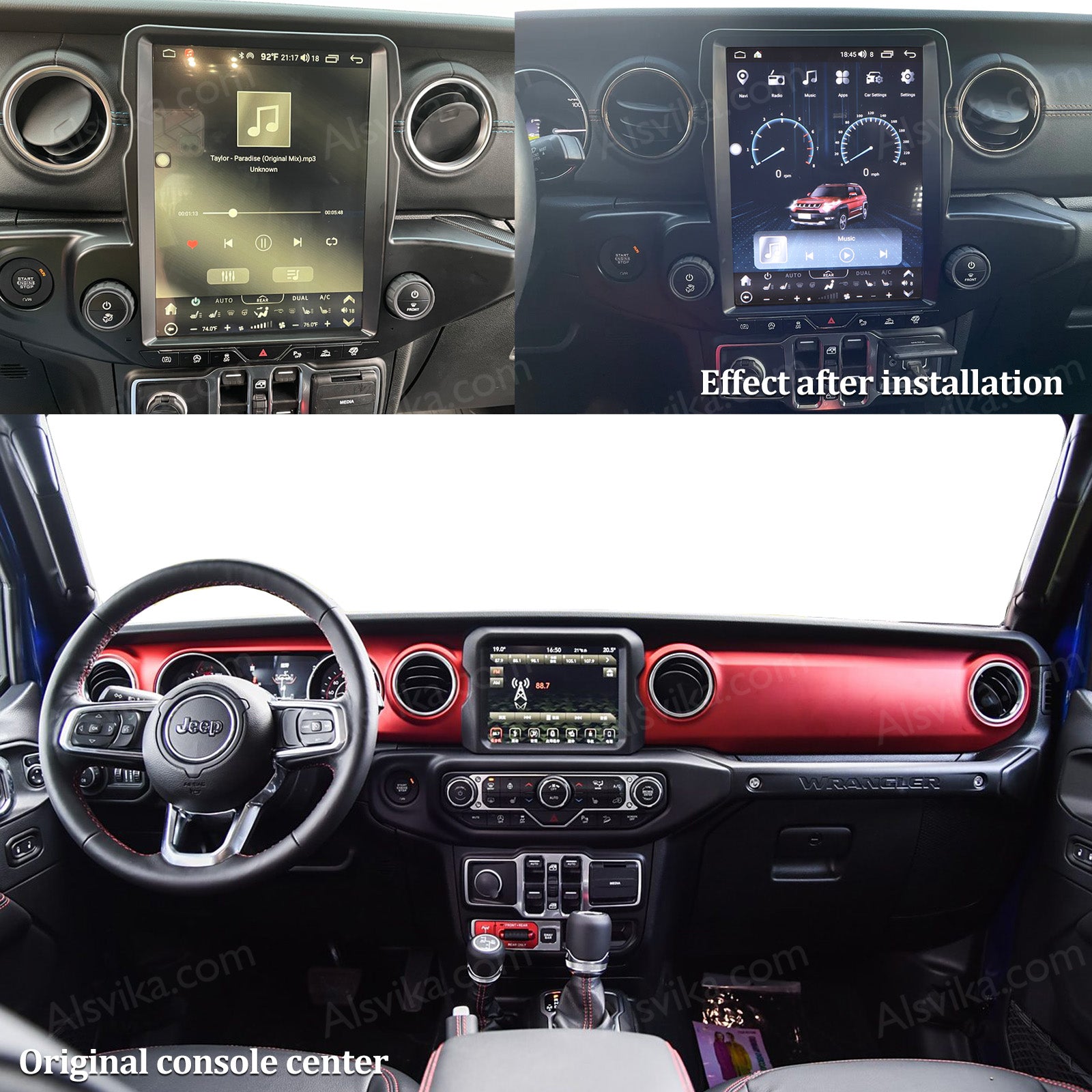 navigation head unit for Jeep Wrangler JL 2018-2023