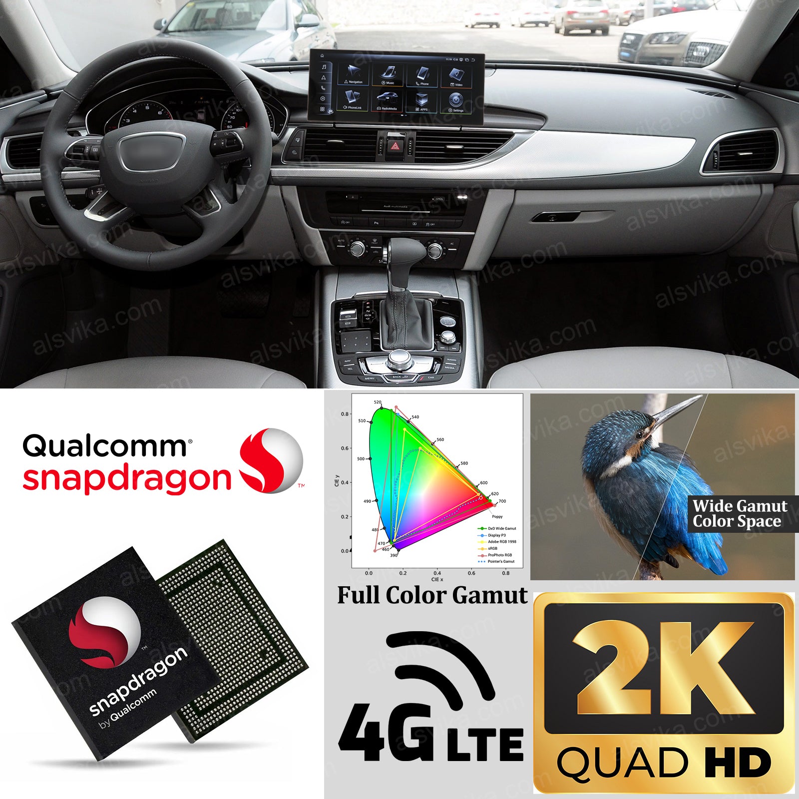 Car stereo for AUDI A6 C7 2011-2018
